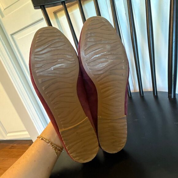 Joie burgundy suede loafer flats with buckle size 9 - Picture 6 of 11